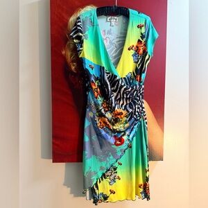 Joseph Ribkoff Vibrant Asymmetrical Dress